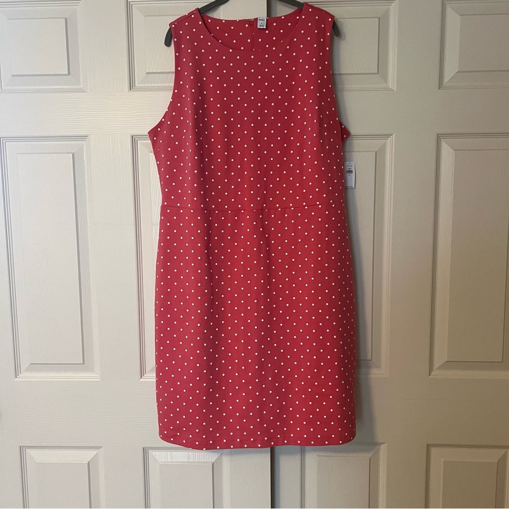 Old Navy NWT Pink with White Polka Dot Midi Dress